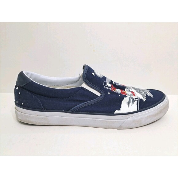 Polo Ralph Lauren Thompson P Men's 11 Bear Lighthouse Flag Slip On Canvas Shoes - Picture 4 of 10